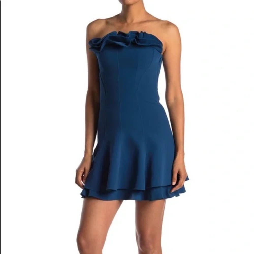 Cinq a Sept Elegant Blue Strapless Dress